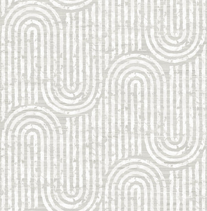 A-Street Prints Trippet Bone Zen Waves Wallpaper, 20.5-in by 33-ft