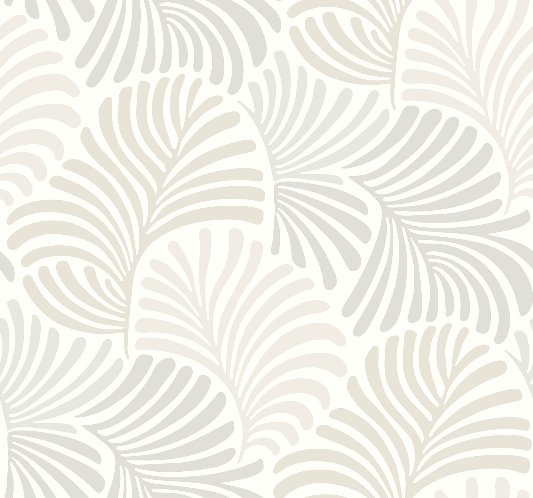 A-Street Prints Trousdale Neutral Fanning Flora Wallpaper, 27-in by 27-ft