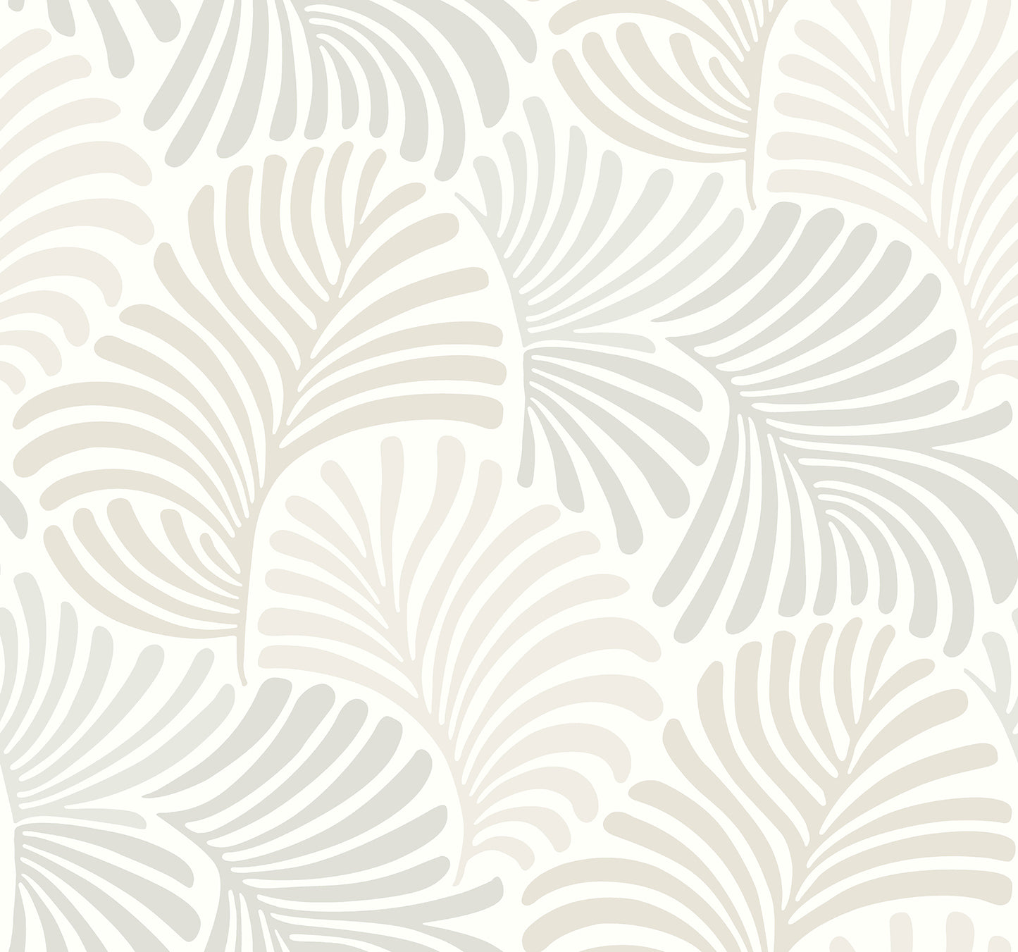 A-Street Prints Trousdale Neutral Fanning Flora Wallpaper, 27-in by 27-ft