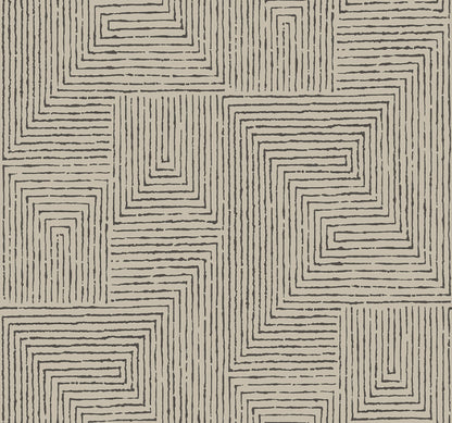 A-Street Prints Mortenson Taupe Geometric Wallpaper, 27-in by 27-ft