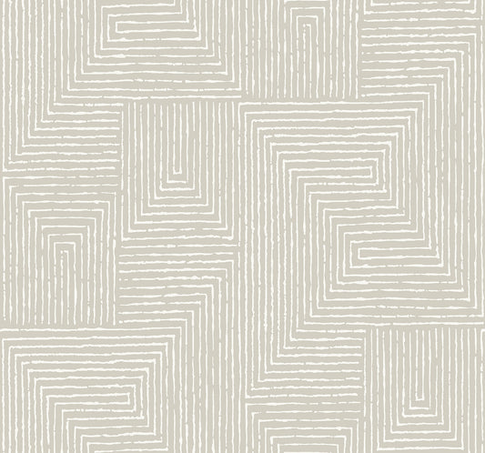 A-Street Prints Mortenson Light Grey Geometric Wallpaper, 27-in by 27-ft