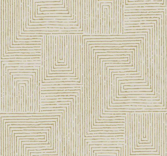 A-Street Prints Mortenson Gold Geometric Wallpaper, 27-in by 27-ft