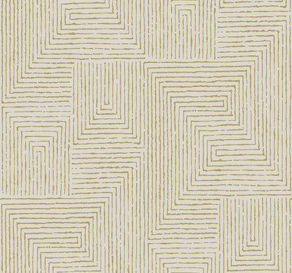 A-Street Prints Mortenson Gold Geometric Wallpaper, 27-in by 27-ft