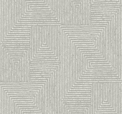 A-Street Prints Mortenson Dove Geometric Wallpaper, 27-in by 27-ft