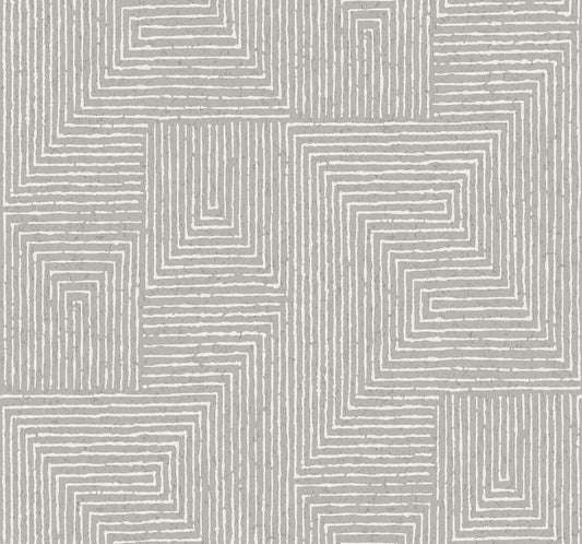 A-Street Prints Mortenson Dove Geometric Wallpaper, 27-in by 27-ft