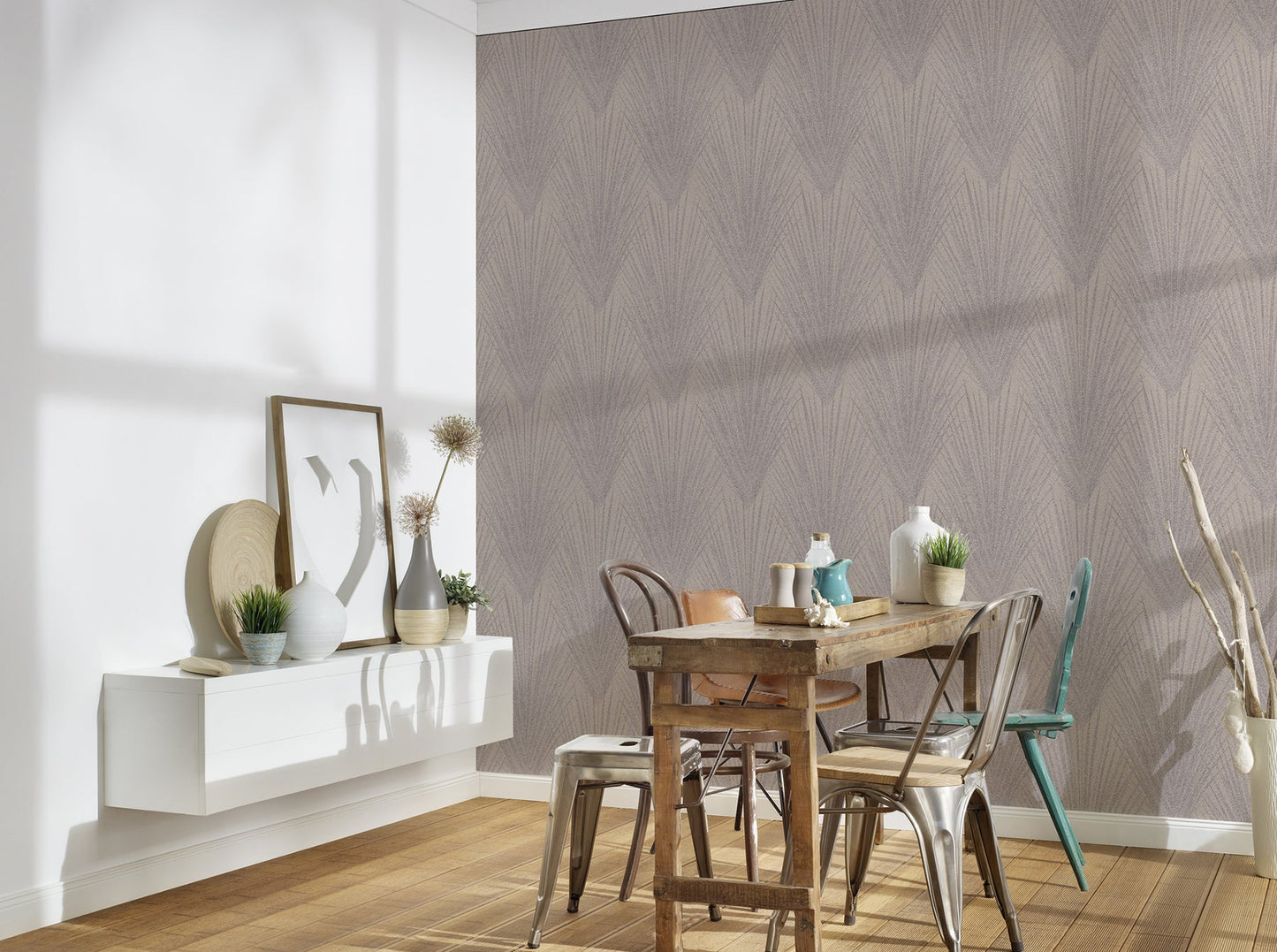 Advantage Keina Beige Fronds Wallpaper, 20.9-in by 33-ft