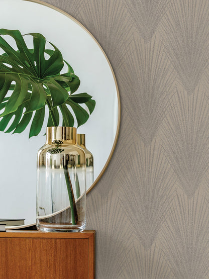 Advantage Keina Beige Fronds Wallpaper, 20.9-in by 33-ft