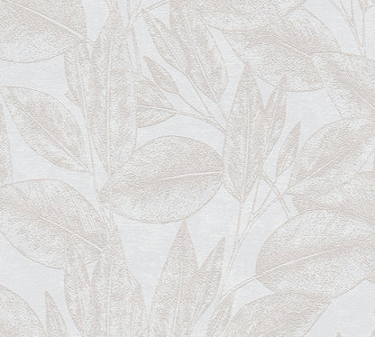 Advantage Suki Cream Leaves Wallpaper, 20.9-in by 33-ft