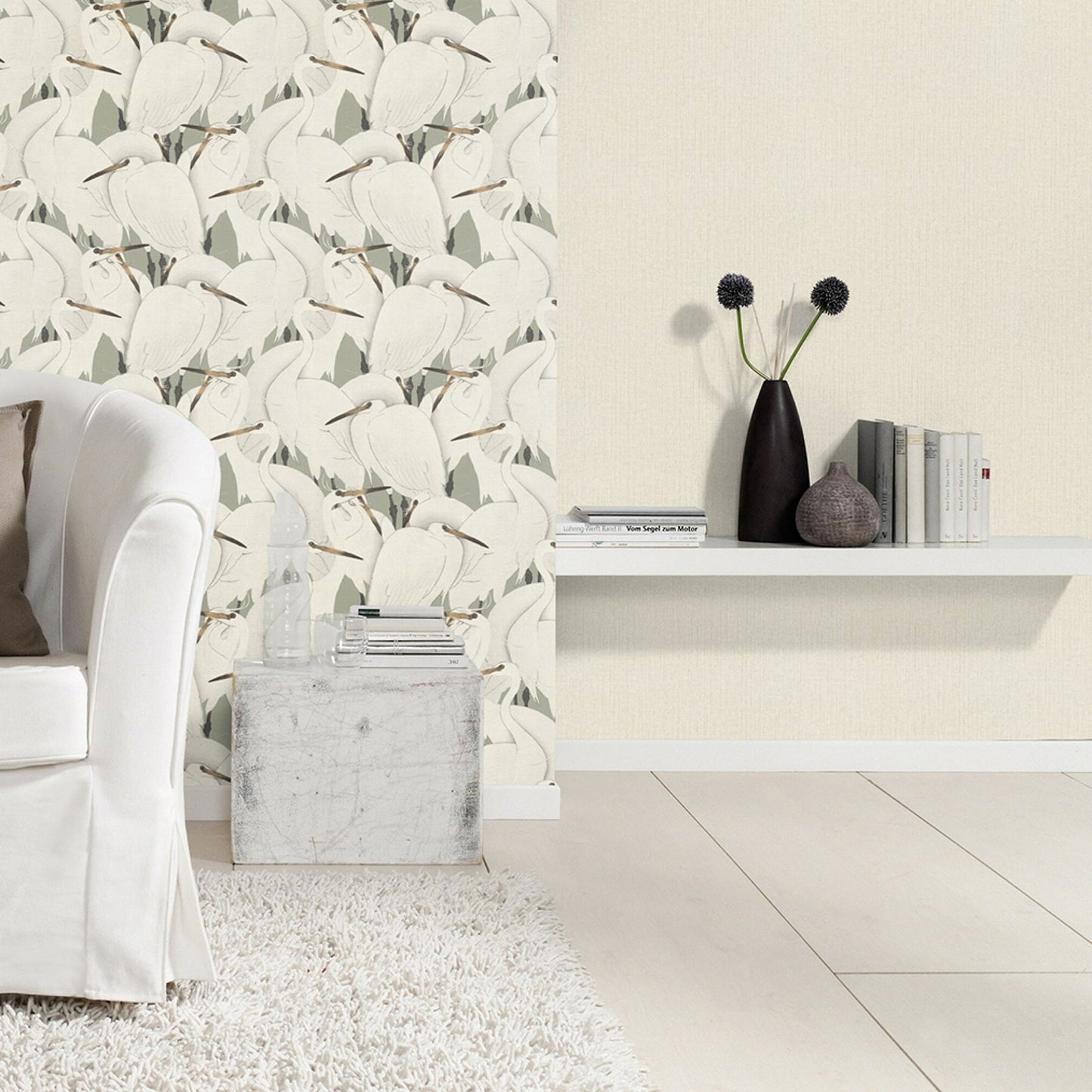 Advantage Hoshi White Woven Wallpaper, 20.9-in by 33-ft