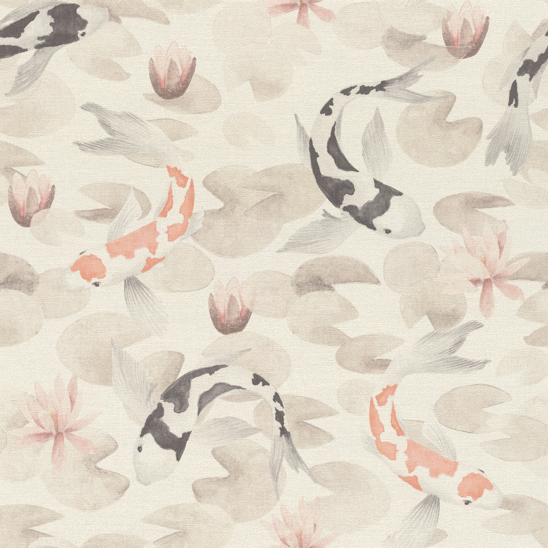 Advantage Nobu Beige Koi Fish Wallpaper, 20.9-in by 33-ft