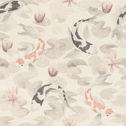 Advantage Nobu Beige Koi Fish Wallpaper, 20.9-in by 33-ft