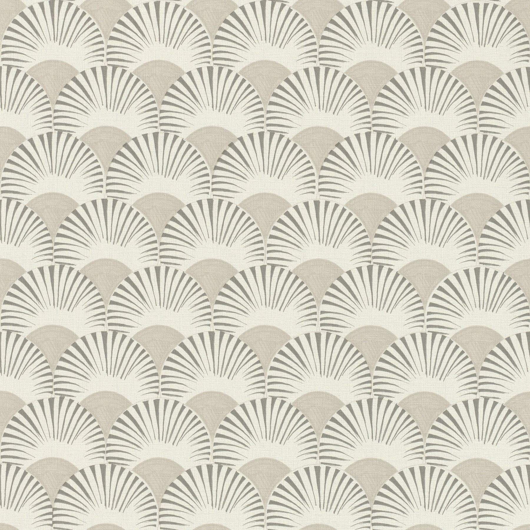 Advantage Akemi Grey Fan Ogee Wallpaper, 20.9-in by 33-ft