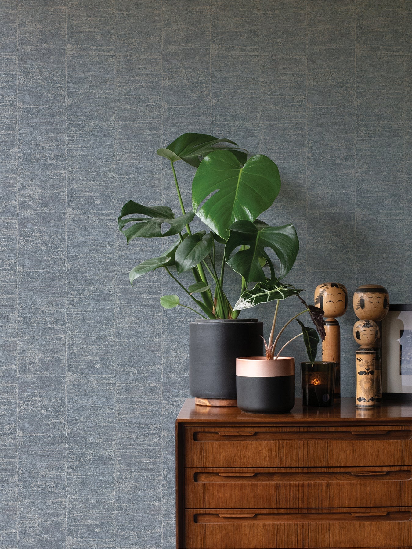 Advantage Aiko Denim Stripe Wallpaper, 20.9-in by 33-ft