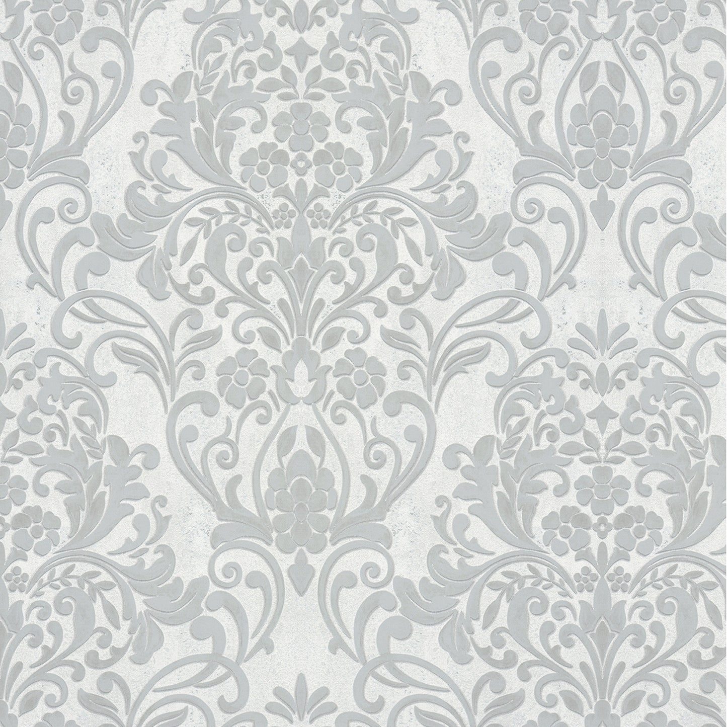 Advantage Anders Silver Damask Wallpaper, 20.9-in by 33-ft