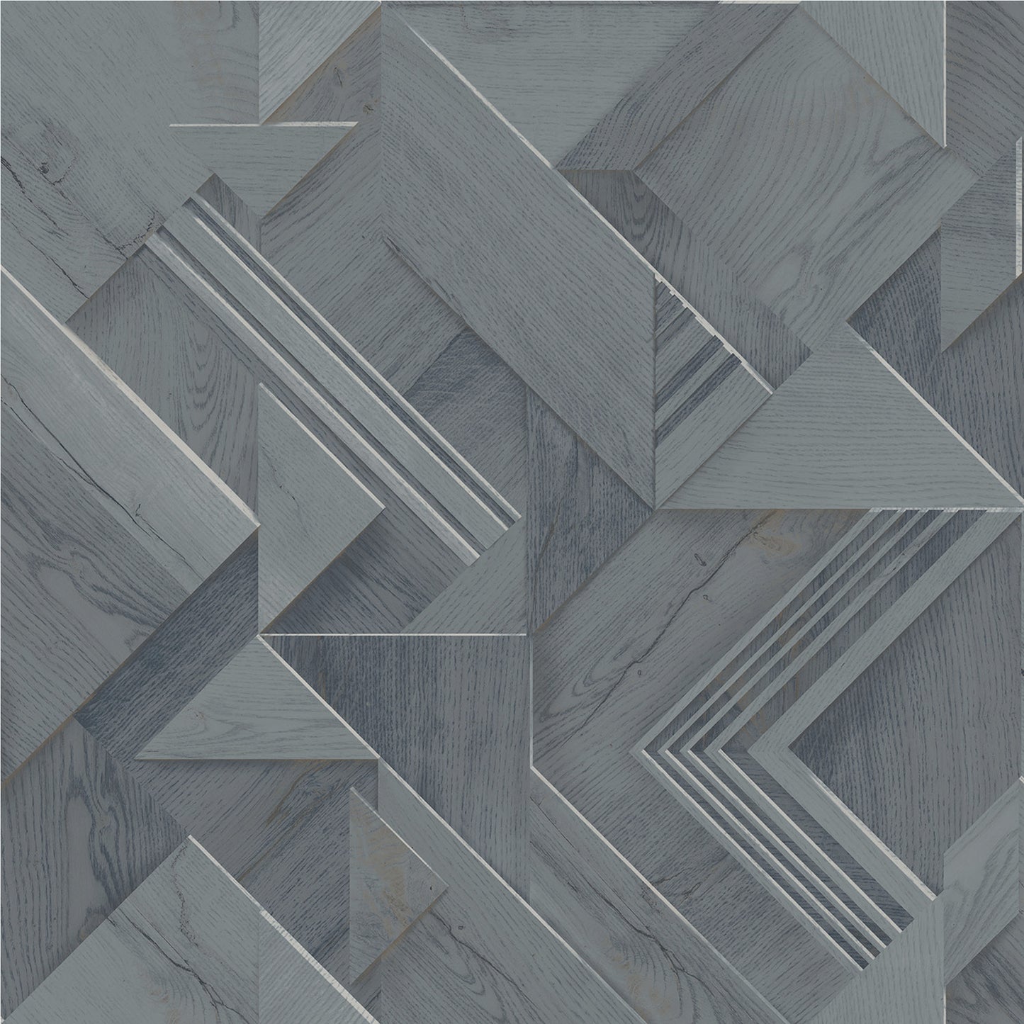 Advantage Cassian Denim Wood Geometric Wallpaper, 20.9-in by 33-ft