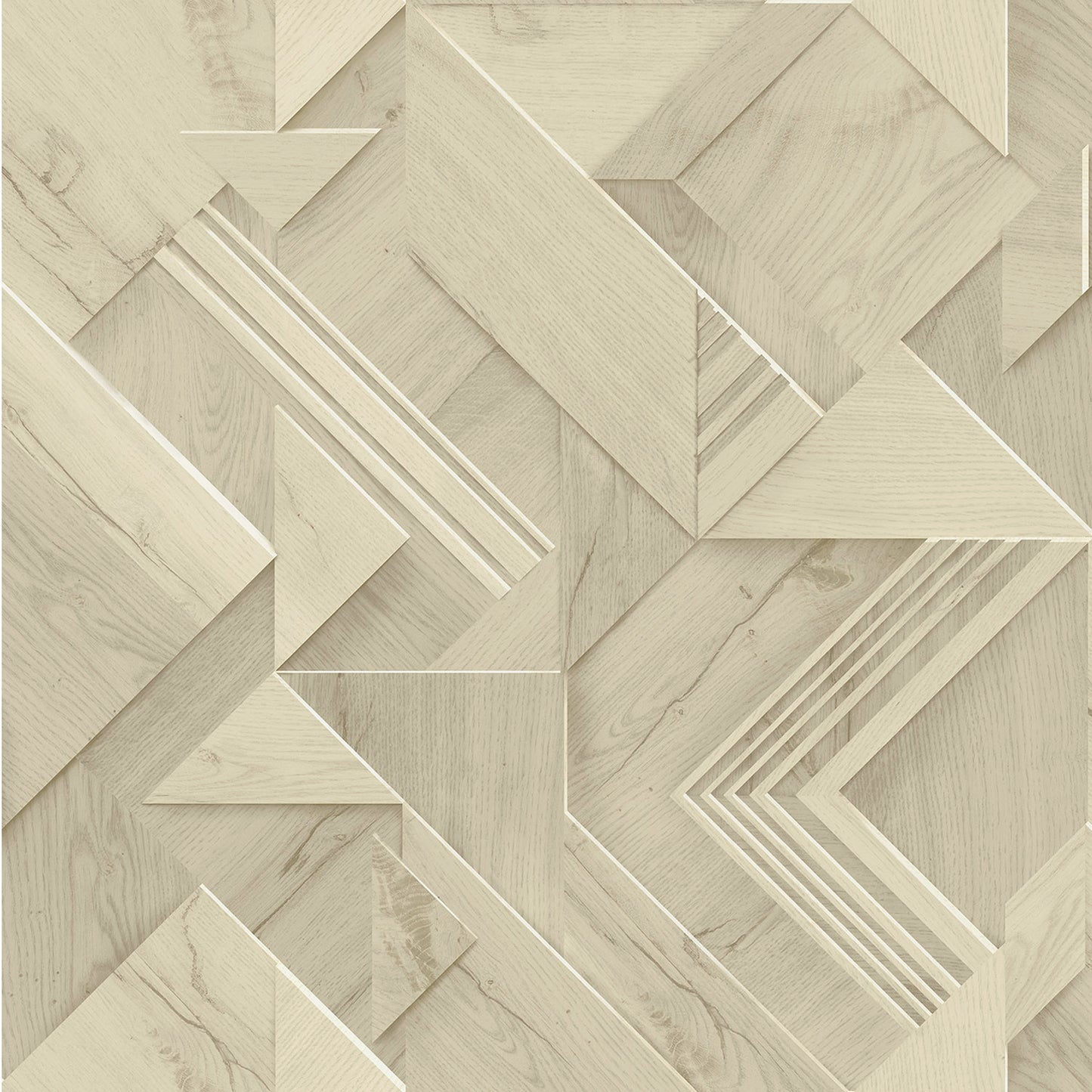 Advantage Cassian Taupe Wood Geo Wallpaper, 20.9-in by 33-ft