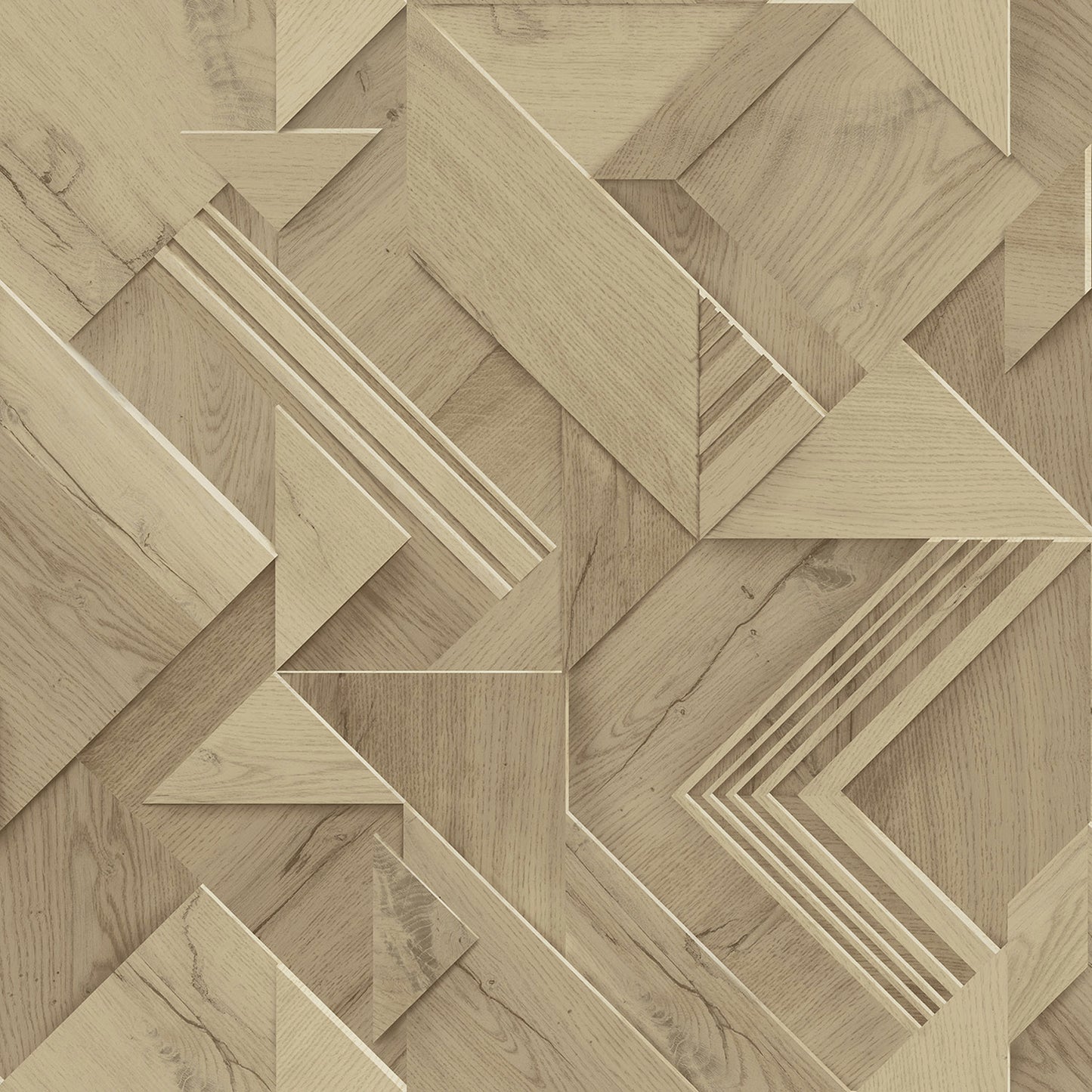 Advantage Cassian Light Brown Wood Geometric Wallpaper, 20.9-in by 33-ft