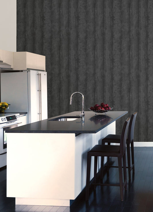 Advantage Flint Charcoal Wood Wallpaper, 20.9-in by 33-ft