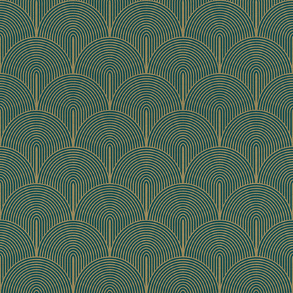 Advantage Oxxon Teal D√©co Arches Wallpaper, 20.9-in by 33-ft