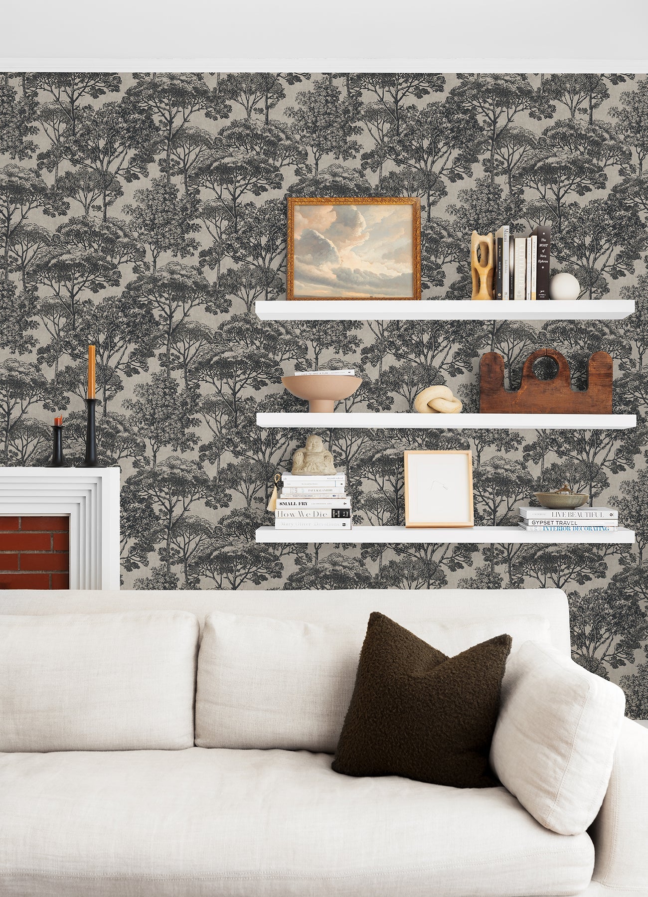 Advantage Teatro Black Trees Wallpaper, 20.9-in by 33-ft