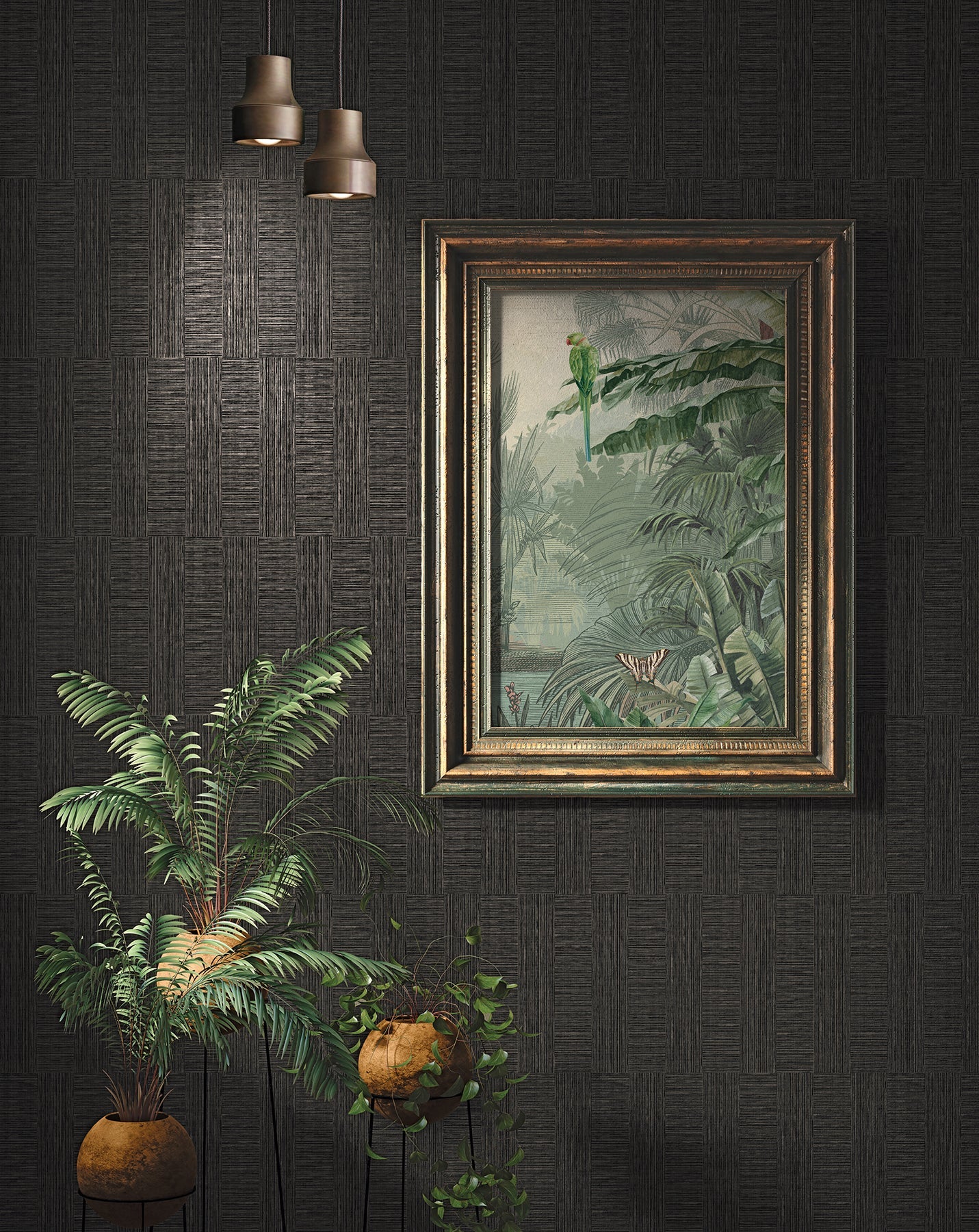 Advantage Eldorado Black Geometric Wallpaper, 20.9-in by 33-ft