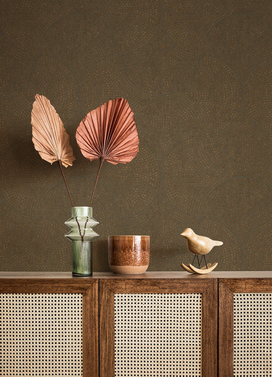 Advantage Bel Air Copper Fan Wallpaper, 20.9-in by 33-ft