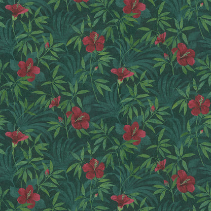 Advantage Malecon Green Floral Wallpaper, 20.9-in by 33-ft