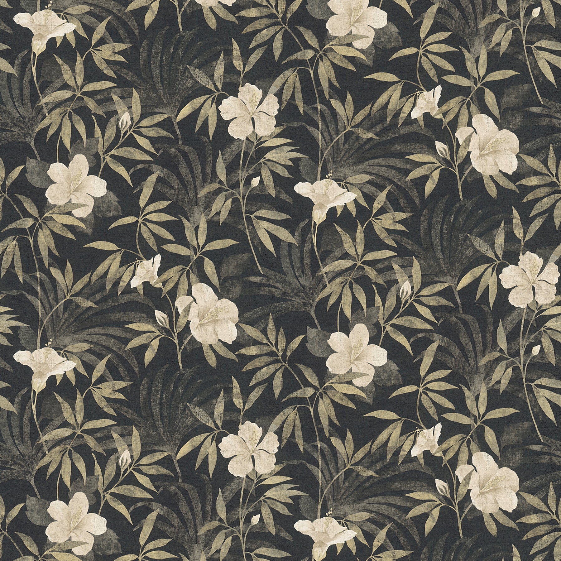 Advantage Malecon Charcoal Floral Wallpaper, 20.9-in by 33-ft