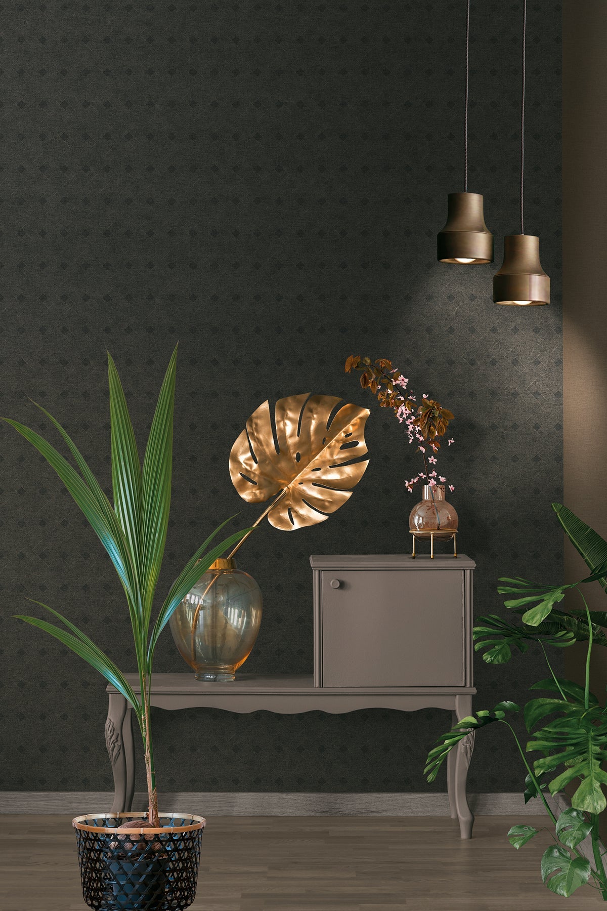 Advantage Peugot Black Geometric Wallpaper, 20.9-in by 33-ft