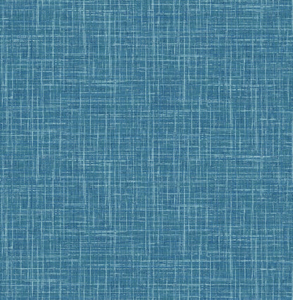 A-Street Prints Emerson Blue Linen Wallpaper, 20.5-in by 33-ft