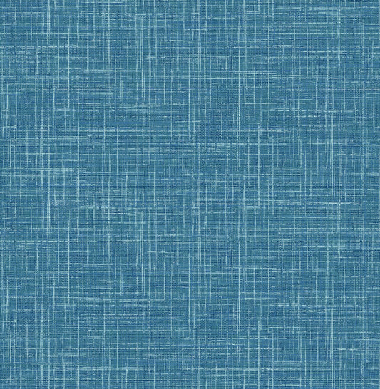 A-Street Prints Emerson Blue Linen Wallpaper, 20.5-in by 33-ft