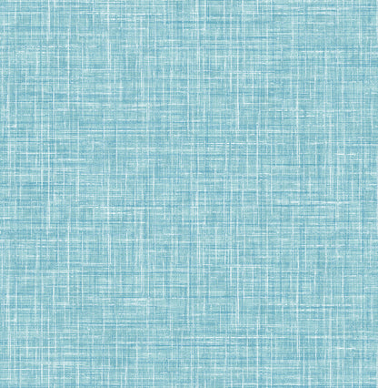 A-Street Prints Emerson Aqua Linen Wallpaper, 20.5-in by 33-ft