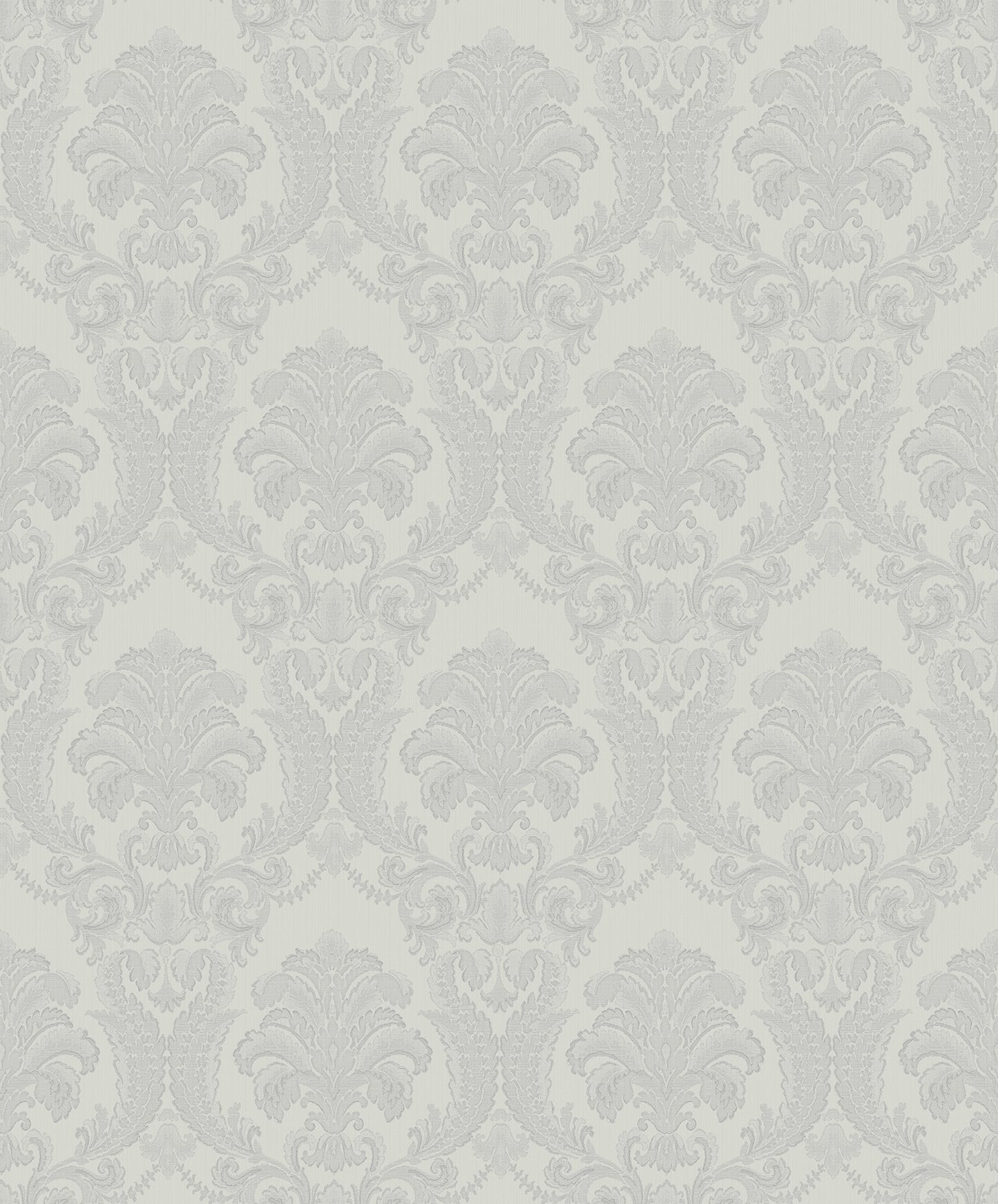 Sirpi Renatta Silver Damask Wallpaper, 20.9-in by 33-ft