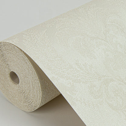 Sirpi Renatta Cream Damask Wallpaper, 20.9-in by 33-ft