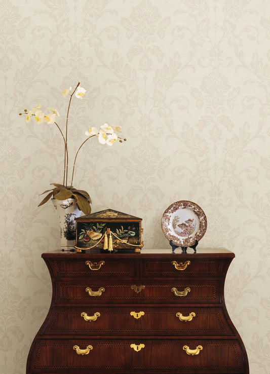 Sirpi Antonella Rose Gold Scroll Wallpaper, 20.9-in by 33-ft