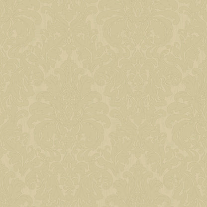 Sirpi Betina Gold Damask Wallpaper, 20.9-in by 33-ft