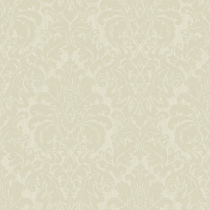 Sirpi Betina Light Yellow Damask Wallpaper, 20.9-in by 33-ft