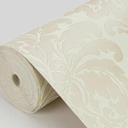 Sirpi Betina Cream Damask Wallpaper, 20.9-in by 33-ft