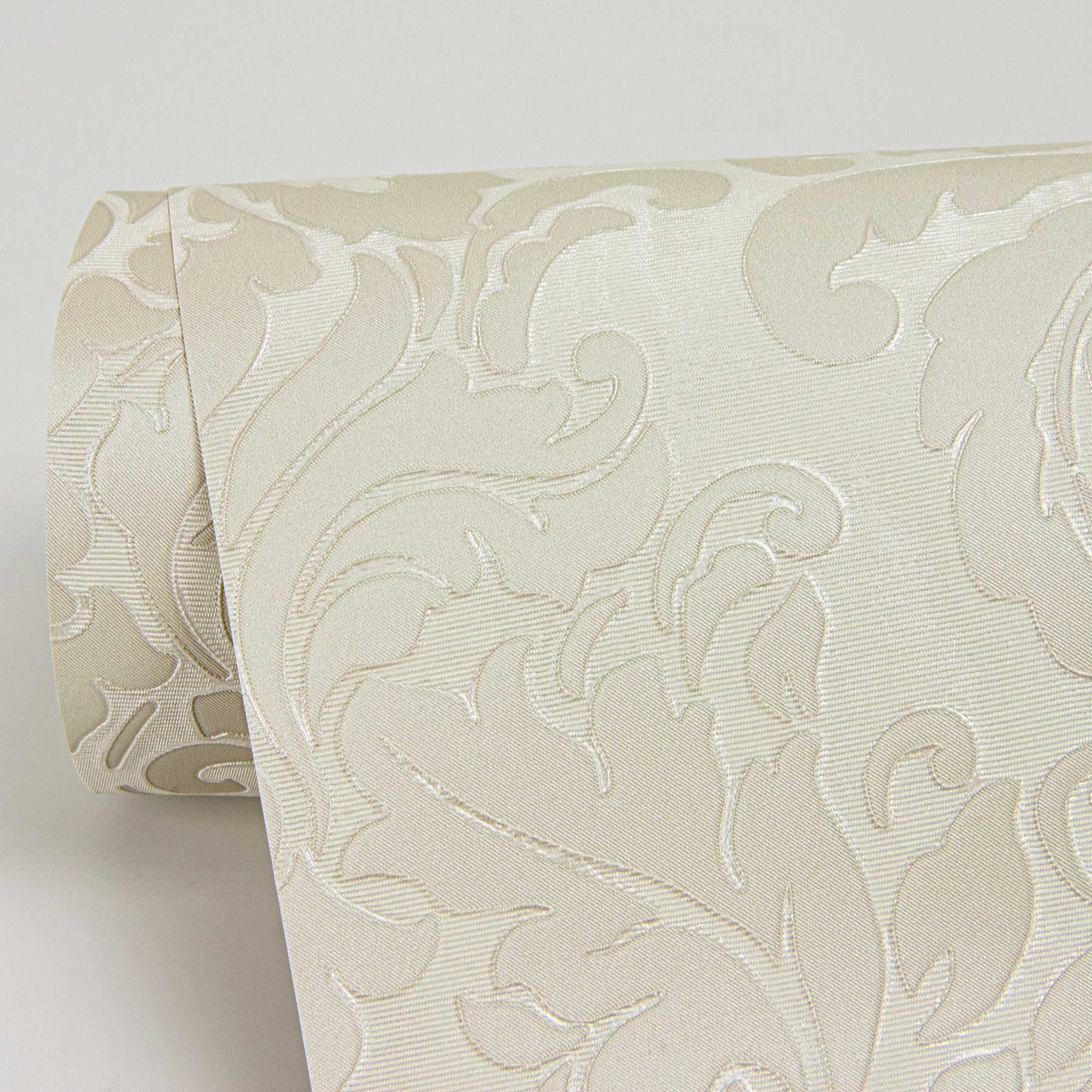 Sirpi Betina White Damask Wallpaper, 20.9-in by 33-ft