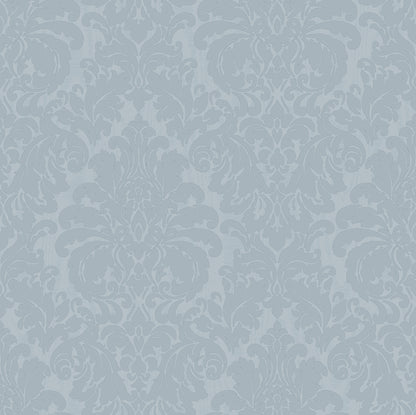 Sirpi Betina Light Blue Damask Wallpaper, 20.9-in by 33-ft