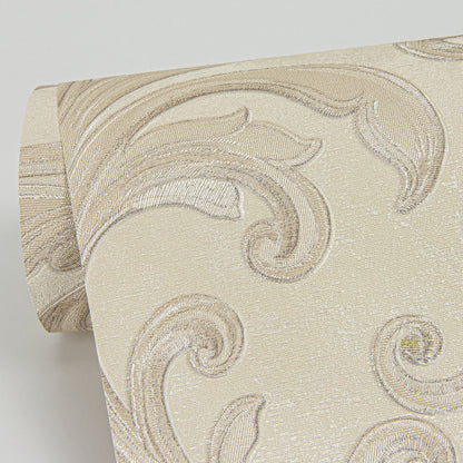 Sirpi Noemi Taupe Acanthus Wallpaper, 20.5-in by 33-ft