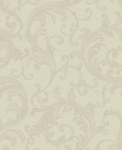 Sirpi Noemi Cream Acanthus Wallpaper, 20.5-in by 33-ft