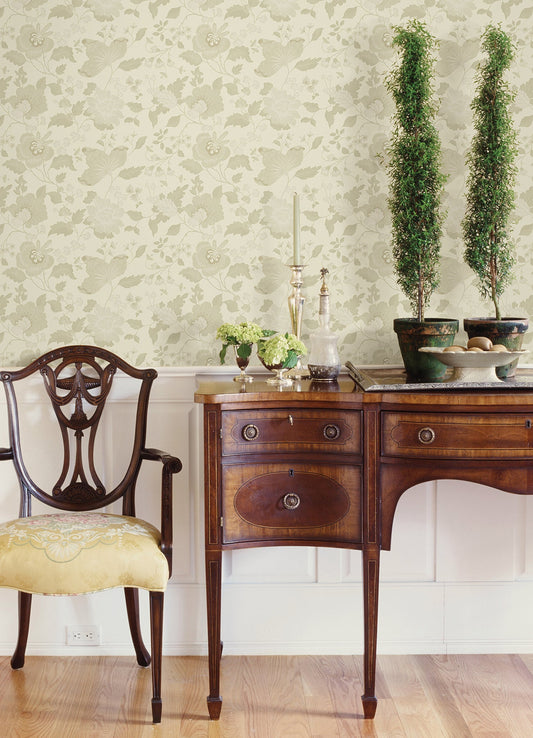 Sirpi Vittoria Gold Floral Wallpaper, 20.5-in by 33-ft