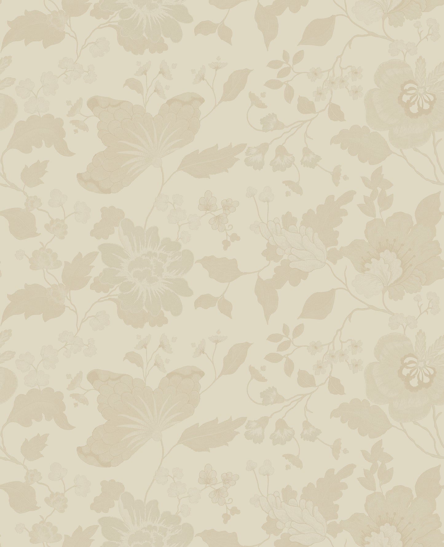 Sirpi Vittoria Cream Floral Wallpaper, 20.5-in by 33-ft