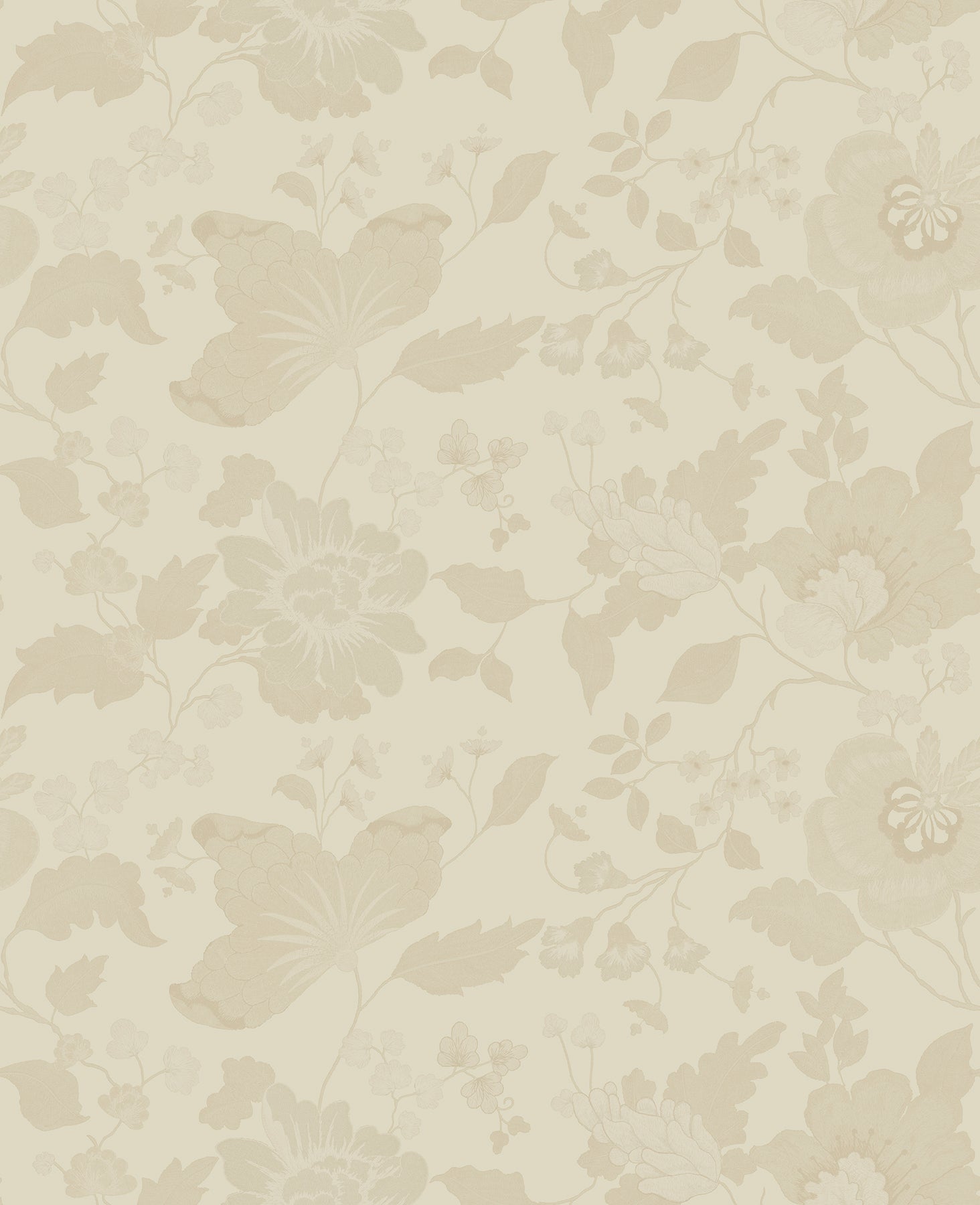 Sirpi Vittoria Cream Floral Wallpaper, 20.5-in by 33-ft