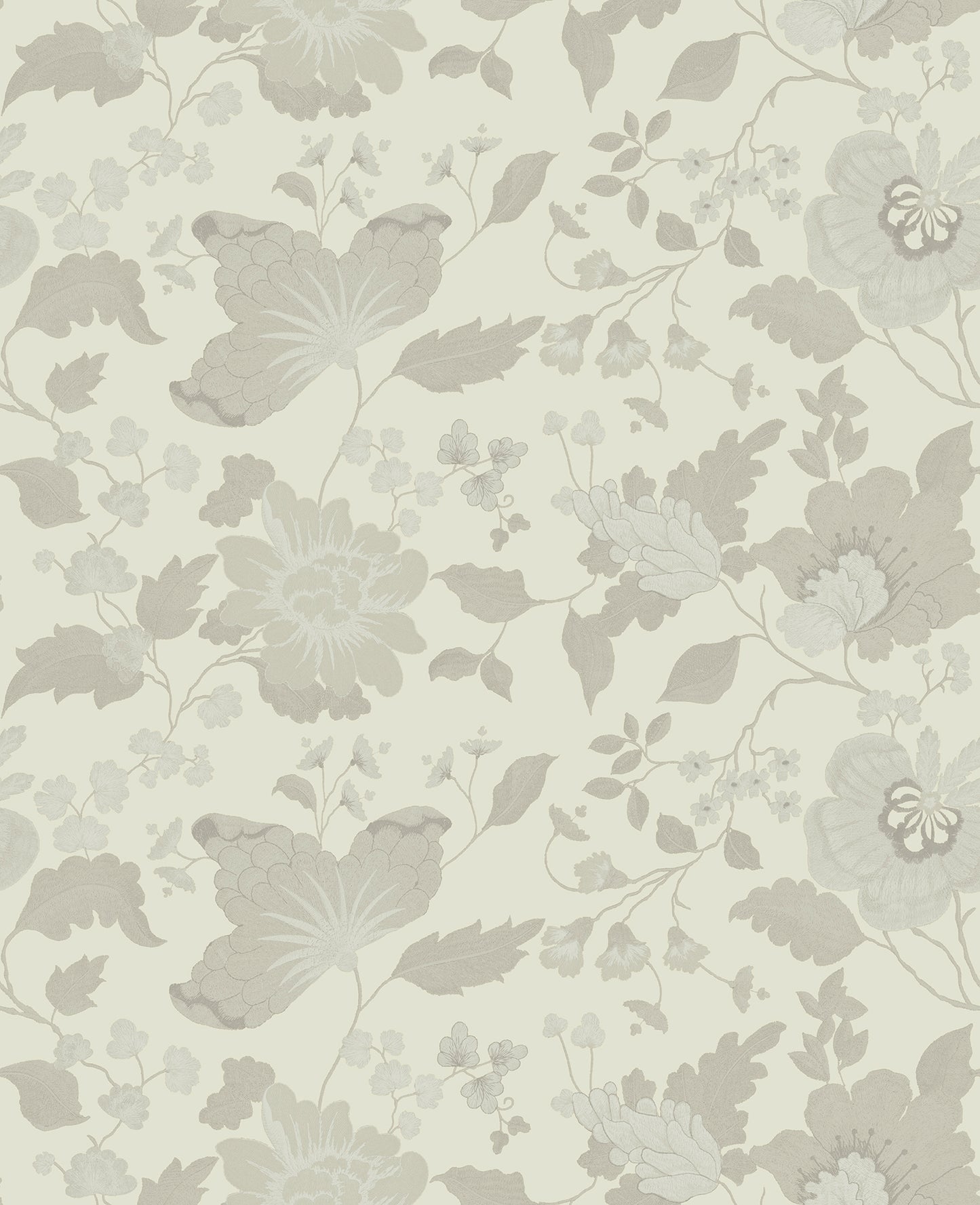 Sirpi Vittoria White Floral Wallpaper, 20.5-in by 33-ft