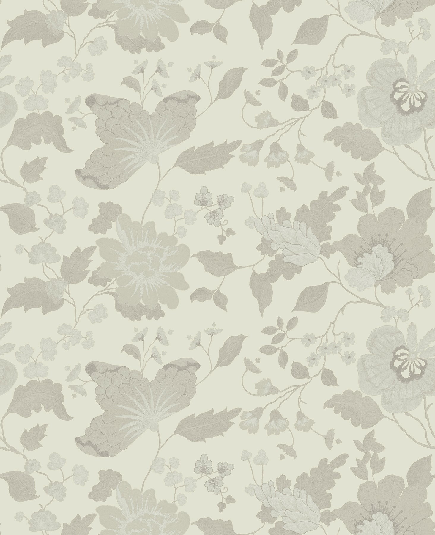 Sirpi Vittoria White Floral Wallpaper, 20.5-in by 33-ft