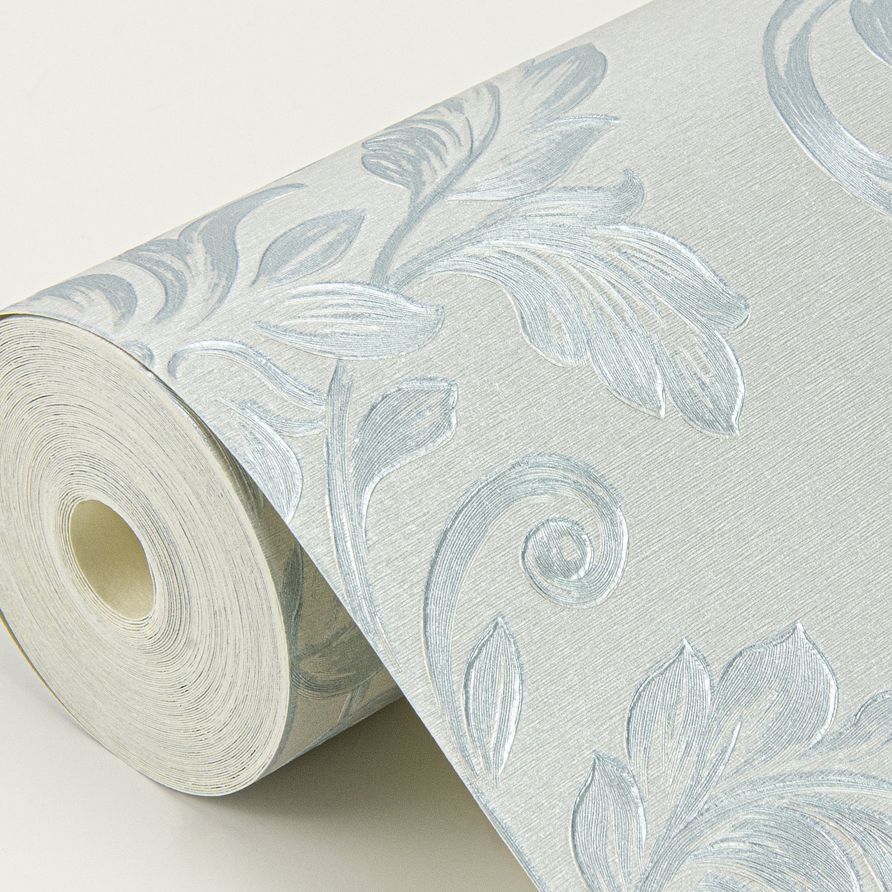 Sirpi Antonella Light Blue Scroll Wallpaper, 20.9-in by 33-ft