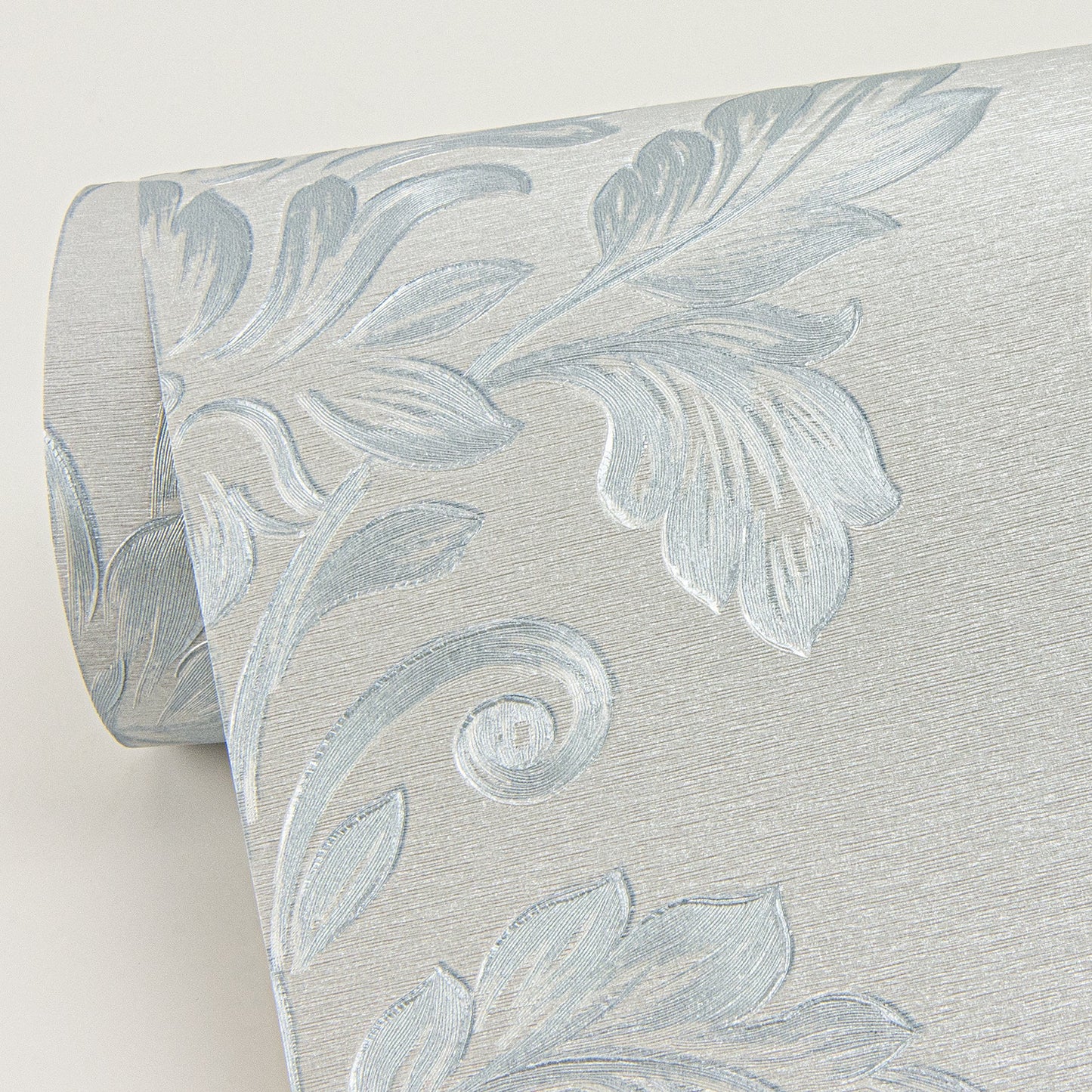 Sirpi Antonella Light Blue Scroll Wallpaper, 20.9-in by 33-ft