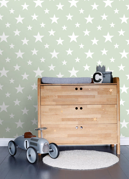 Chesapeake Amira Sage Stars Wallpaper, 20.9-in by 33-ft